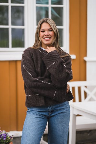 Hovedbilde Roeme Knit Stitch Blouse Brown Melange