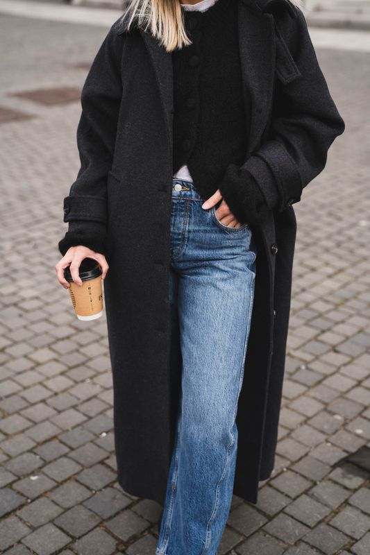 Keaton Wool Coat Antracit Melange 