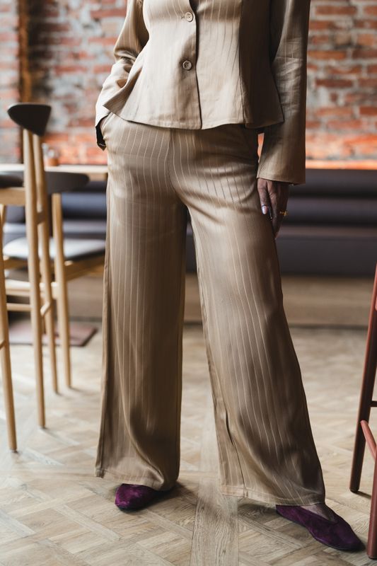Tailored Straight Trousers Camel 