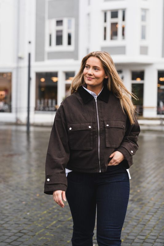 Rivera Canvas Boxy Jacket Brown 