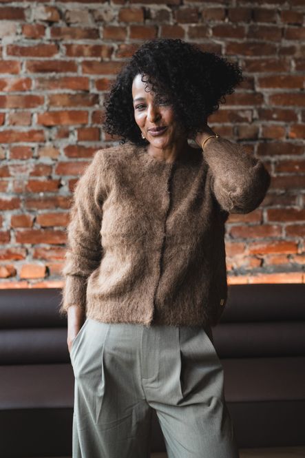 Hovedbilde Hairy Knit Jacket Brown 