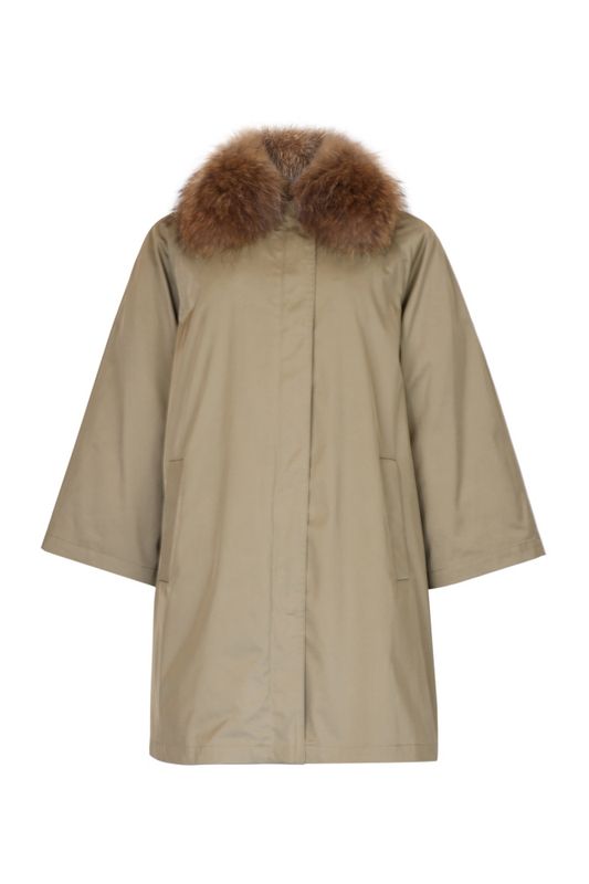 Padded A-line Parka Camel 