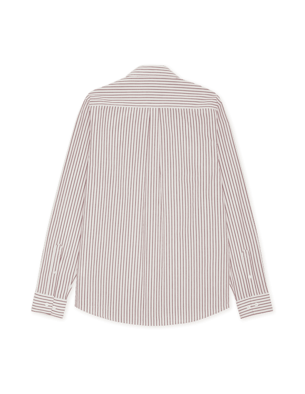 Light Oxford Striped Shirt Chocolate Truffle Red 