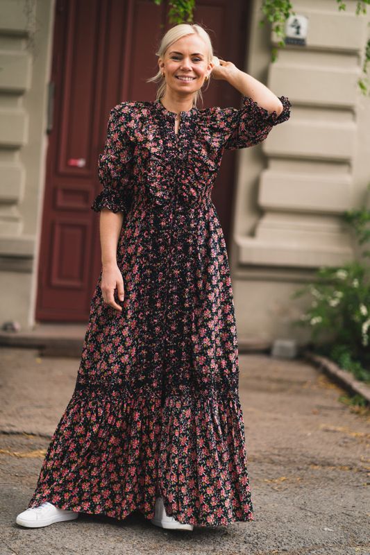 Cotton Slub Button Down Dress Cherry Blossom