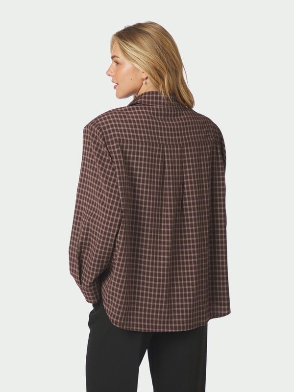 Anella Check Shirt Chocolate Plum 