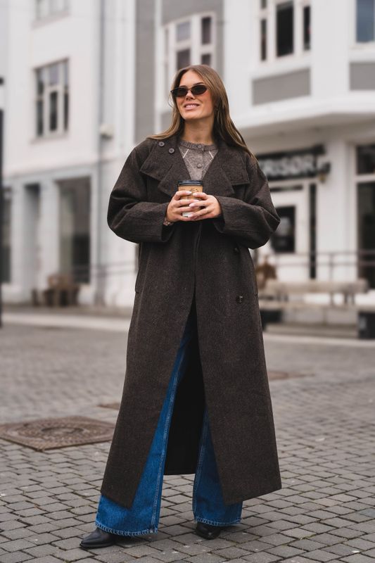 Marcel Mini Check Coat Brown 