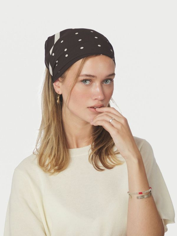 Judy Dot Scarf Dark Brown 