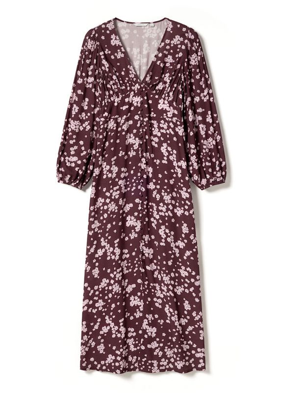 Lilith Maxi Dress Deja Burgundy Print 
