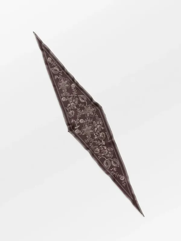 Dotted Flora Diamond Scarf Hot Fudge Brown