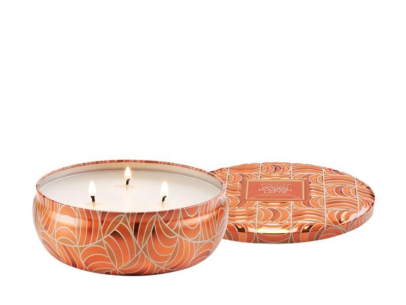 3 Wick Tin Candle Spiced Pumpkin Latte 