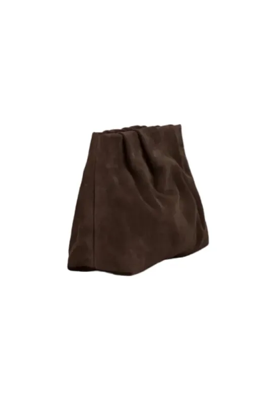 Suede Clutch Bag Chocolate Torte 