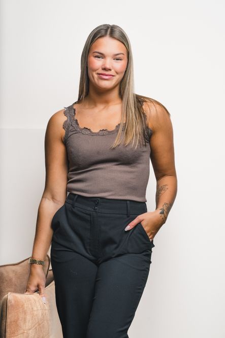 Hovedbilde Babette SL U-Neck Lace Top Falcon 