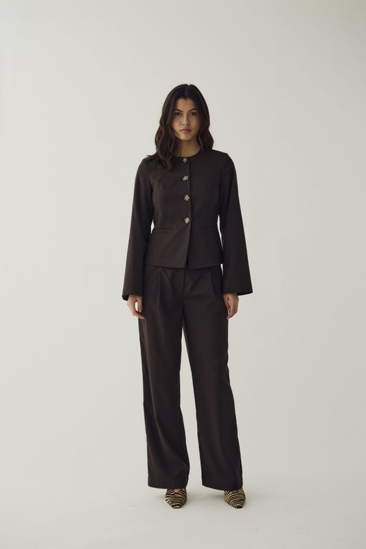 Kasaundra LS Blazer Chocolate 