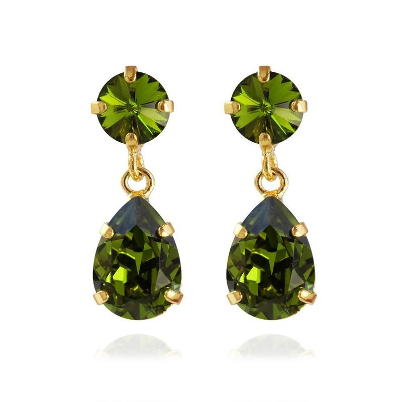 Mini Drop Earring Gold Olivine 