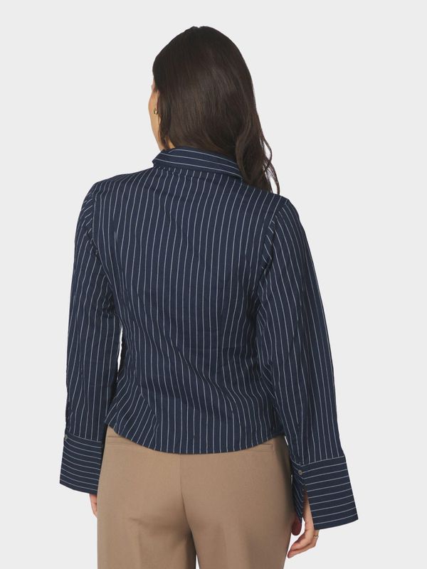 Fenli Slim Stripe Shirt Navy 
