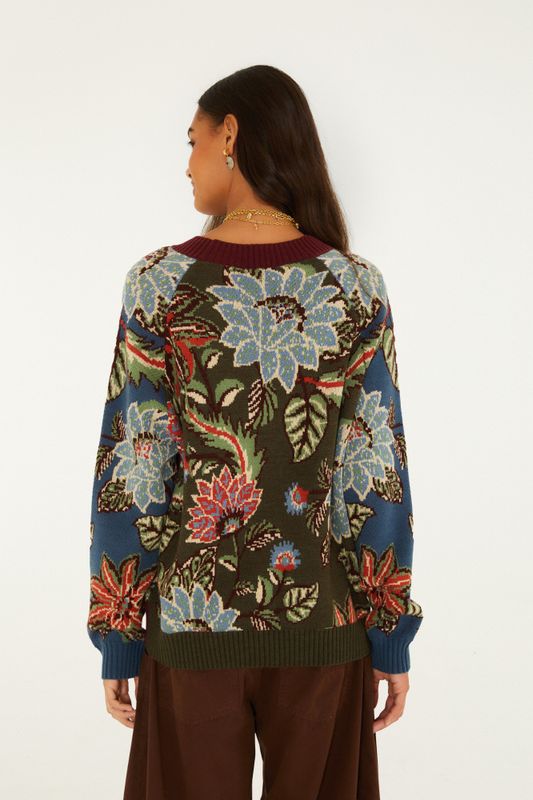 Mixed Delhi Floral Knit Cardigan Delhi Floral Mixed 