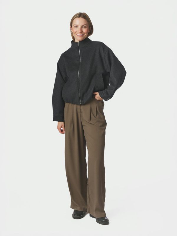 Florine Wool Bomber Jacket Antracit