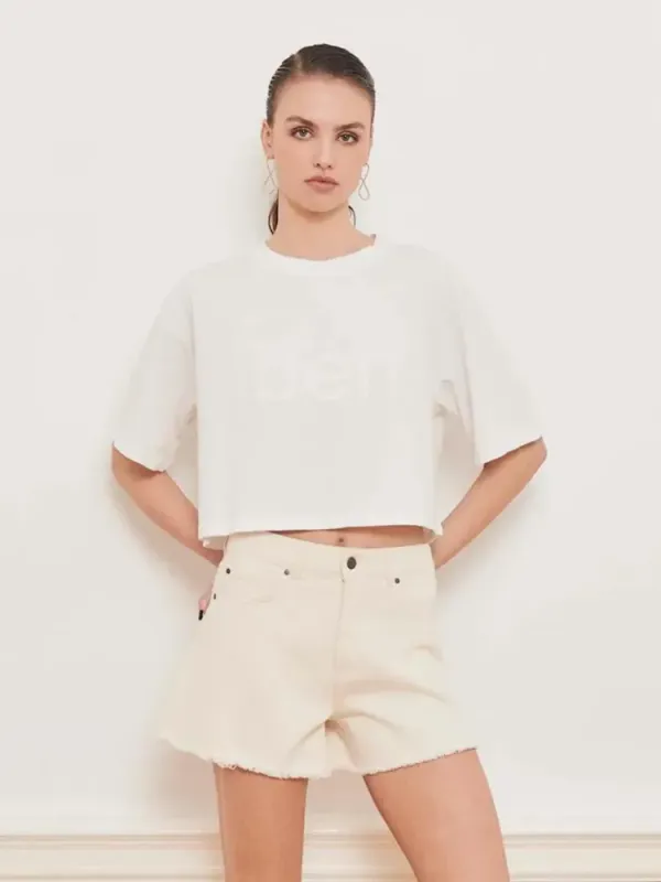 Rocky Cropped Tee White 