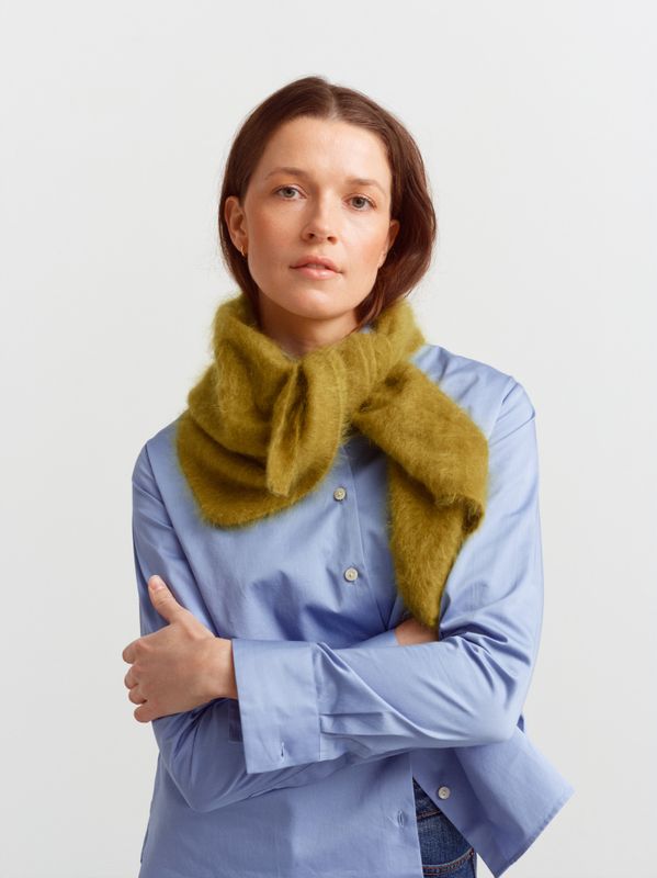 Chamonix Scarf Brushed Cashmere Fresh Moss 