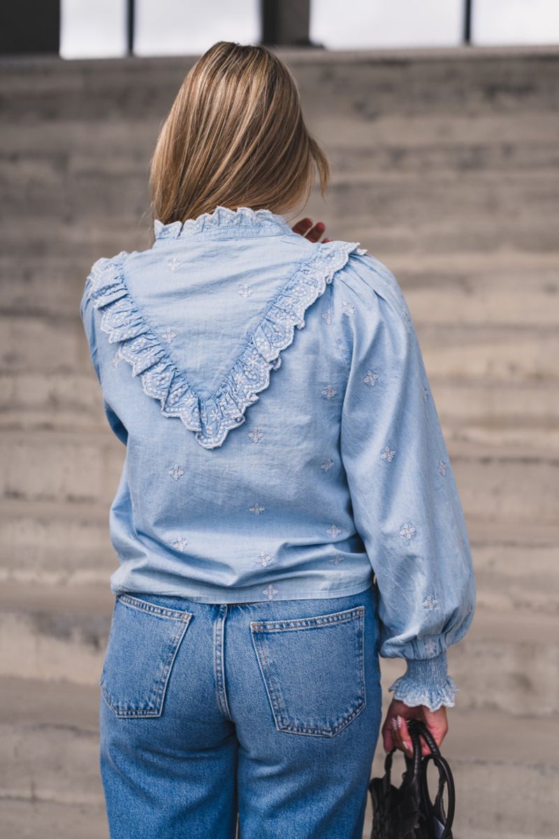 Degas Denim Blouse Light Blue 
