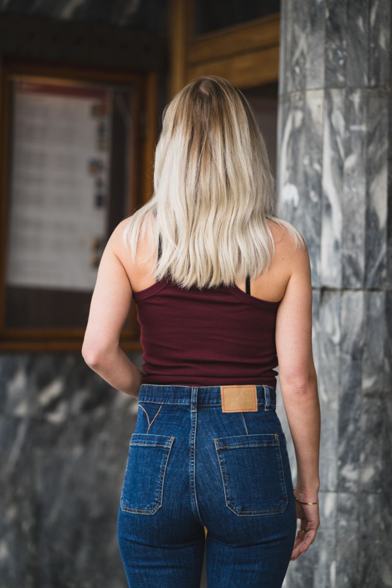 Sahara Embroidery Tank Top Winered 