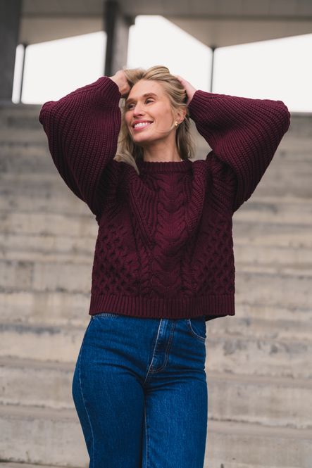 Hovedbilde Nansa LS Knit Pullover Port Royale 