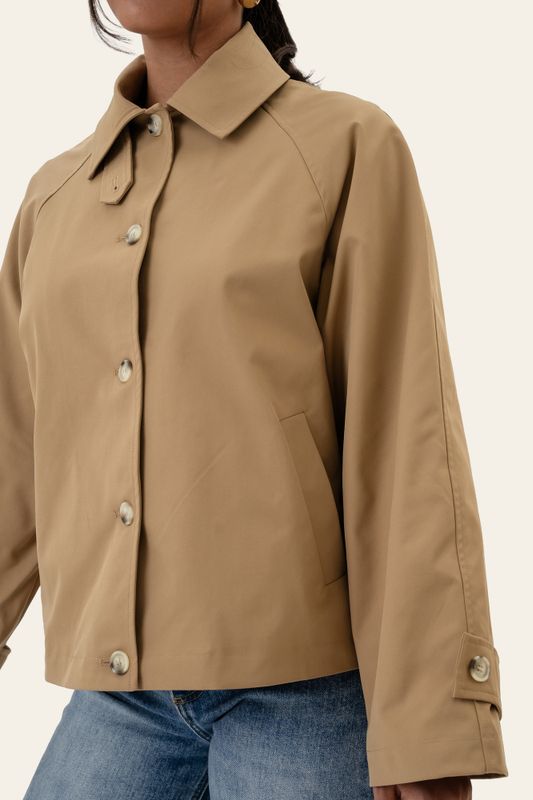 Avaic Short Trenchcoat Dark Beige 