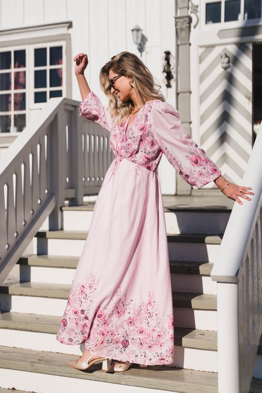 Silfi Flower Print Dress Dusty Rose 