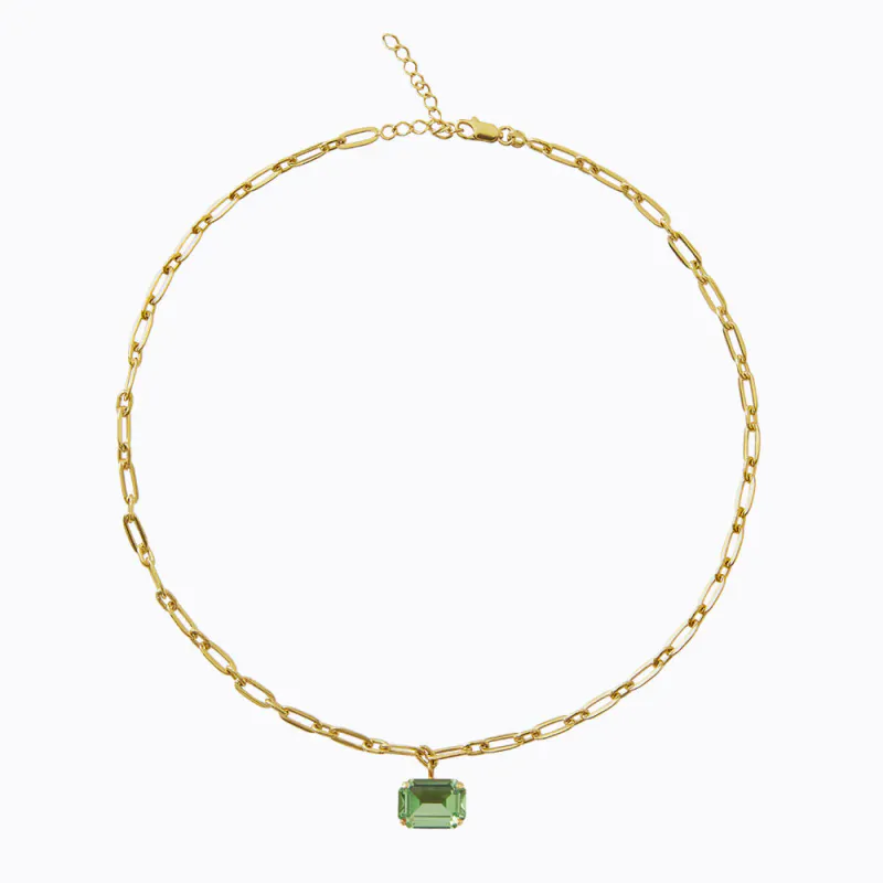Mini Lydia Necklace Gold Peridot 