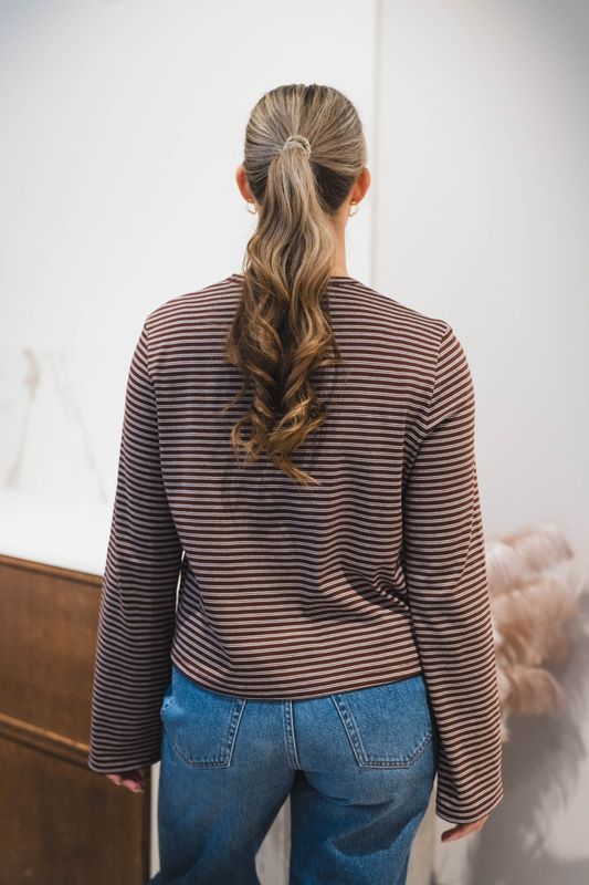 Street Stripe LS Burgundy Stripe