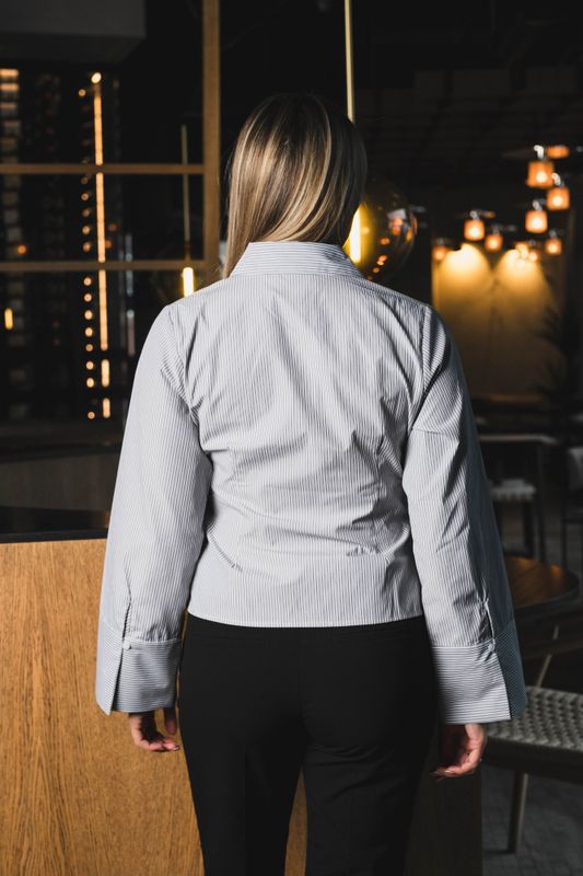 Fenli Striped Shirt Grey 