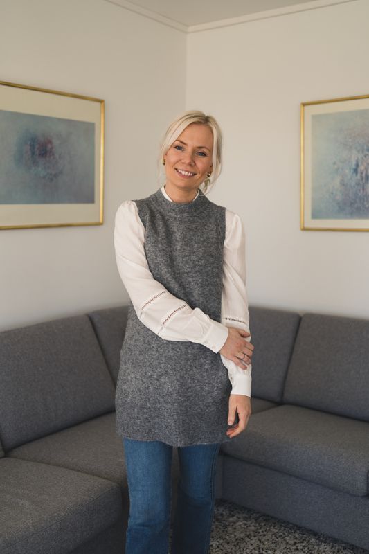 Zenie Long Vest Grey Melange 