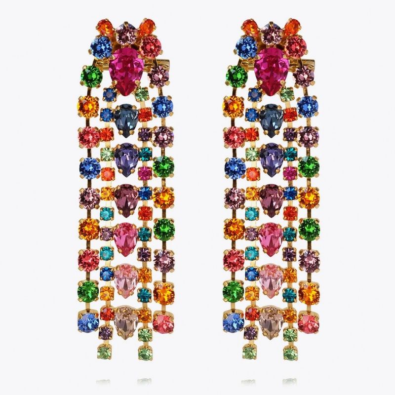 Penelope Earrings Gold Rainbow Combo 