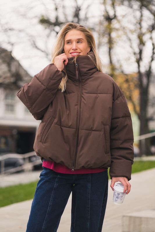 Pavine Down Short Jacket Hot Fudge 