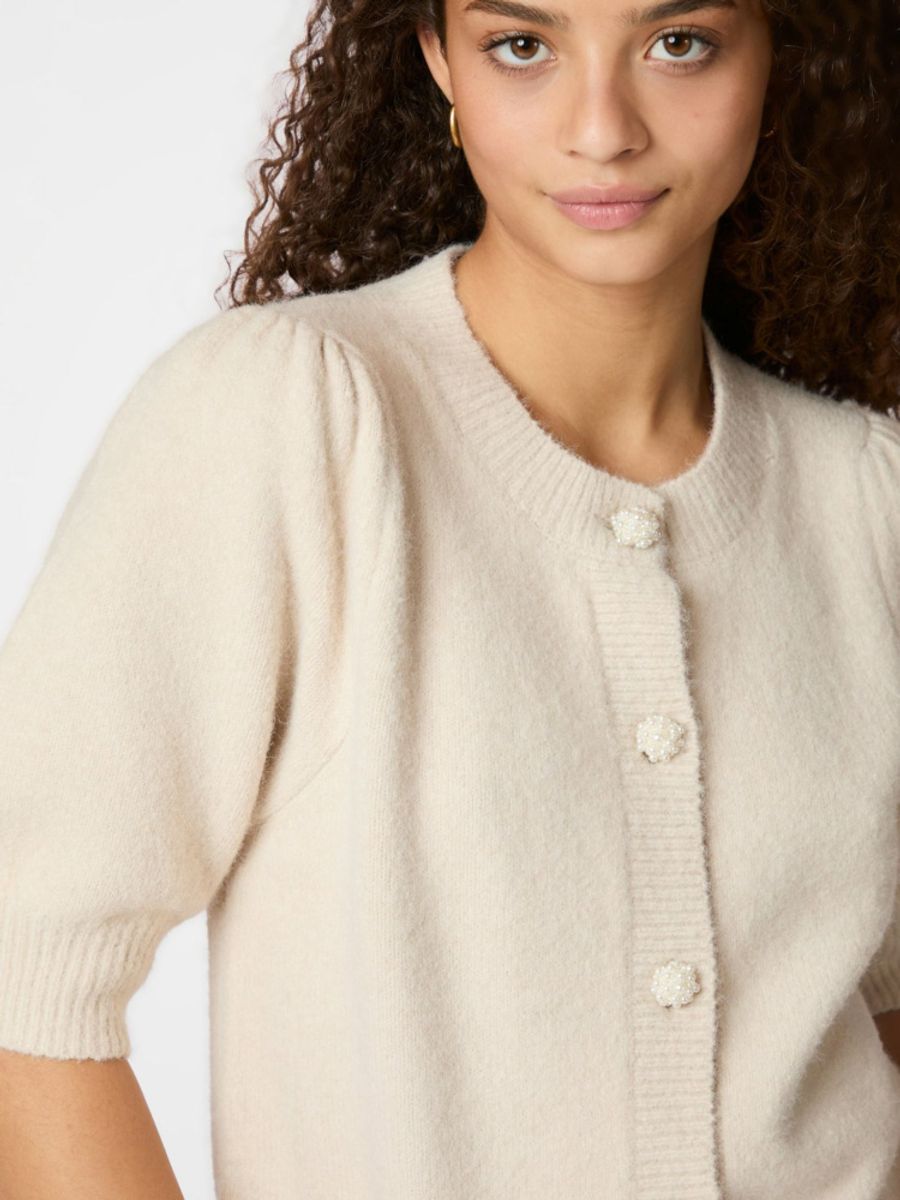 Trudy Deco Knit Cardigan Ivory