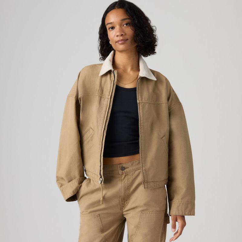 Loose Workwear Jacket Canvas Kelp