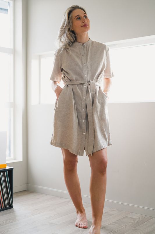 Pennie Ginia 2/4 Shirt Dress Sand 