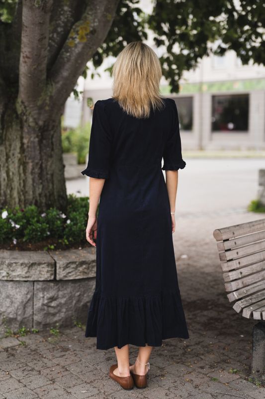Rita Midi Dress Midnight Corduroy 