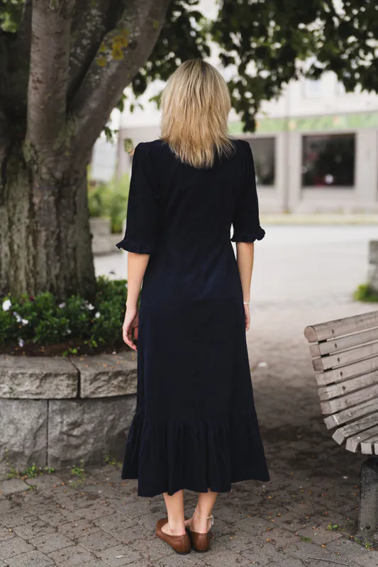 Rita Midi Dress Midnight Corduroy 