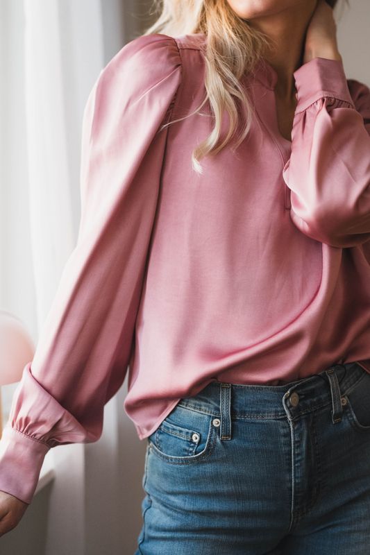 Rosslyn Heavy Sateen Blouse Evening Rose