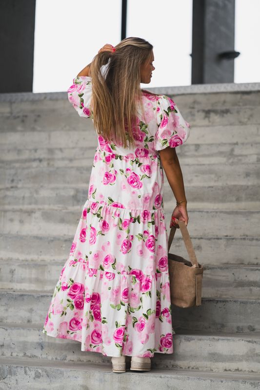 Colea SS Ankle Dress Star White Pink Emula 