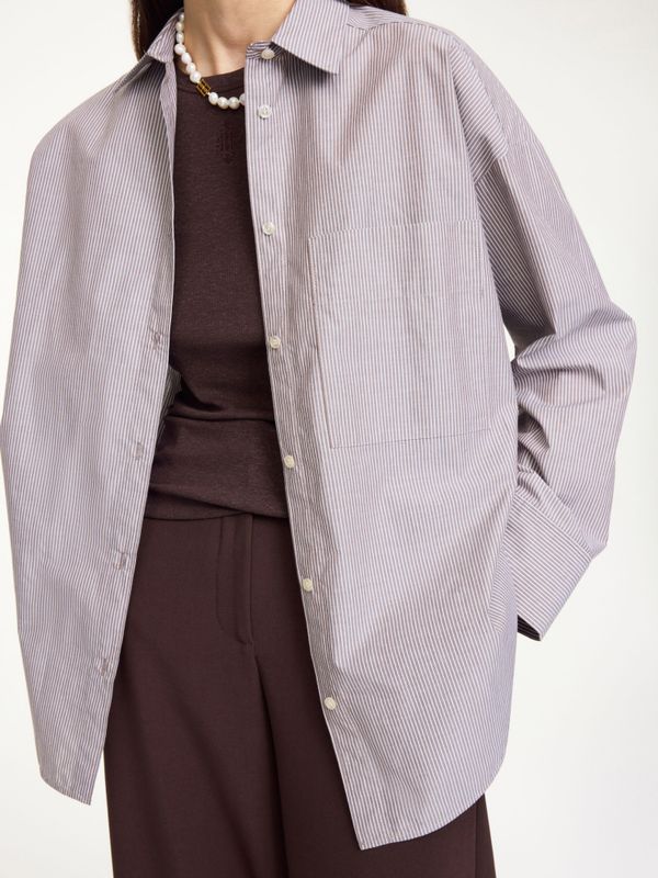 Derris Shirt Thin Brown Stripe 