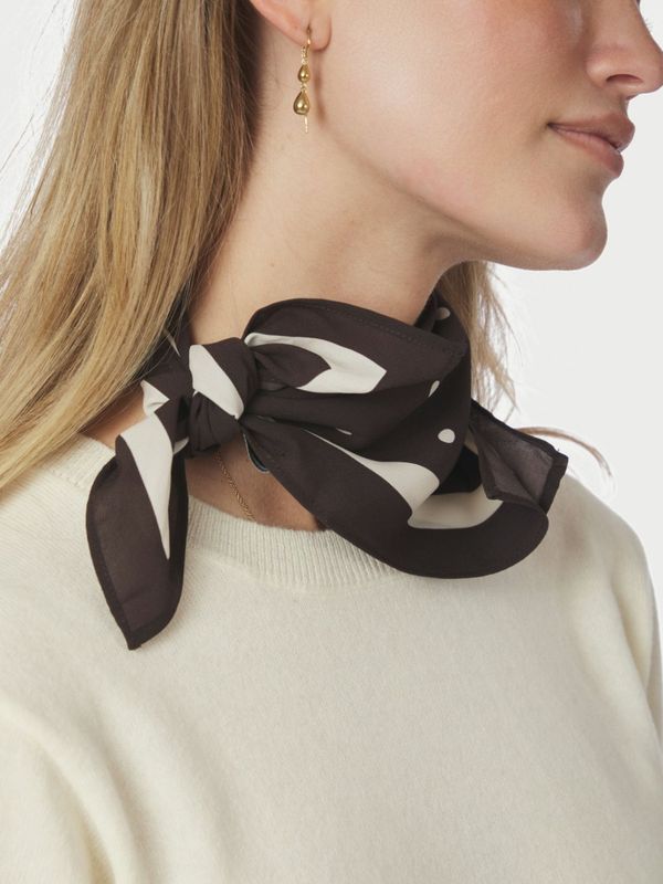 Judy Dot Scarf Dark Brown 