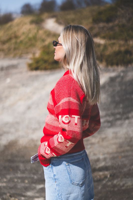 Hot Cropped Crew Red 