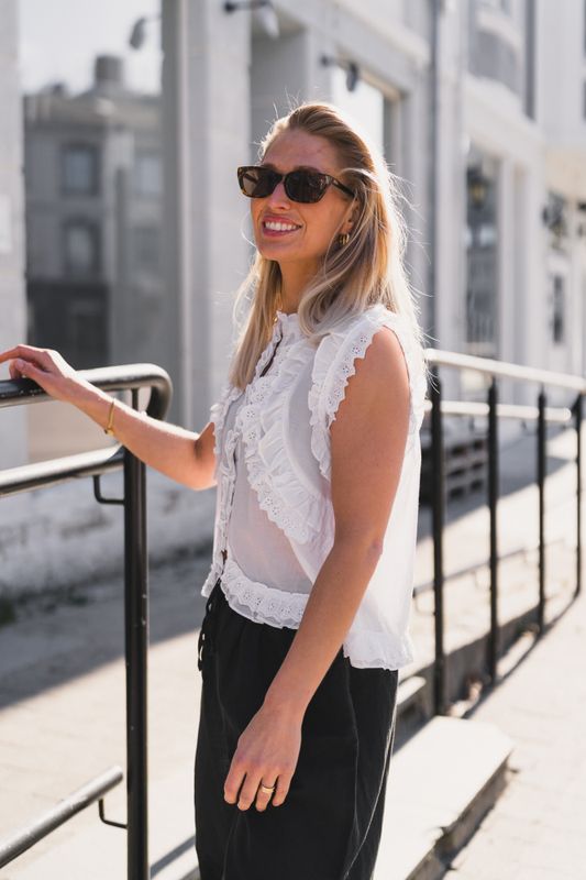 Celia Ruffle Top White 