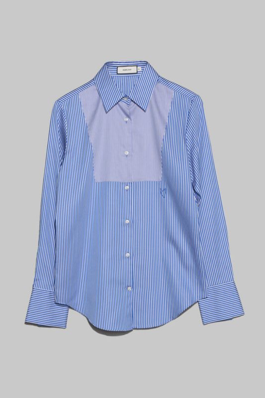 Manon Shirt Tux Front Blue Stripe 