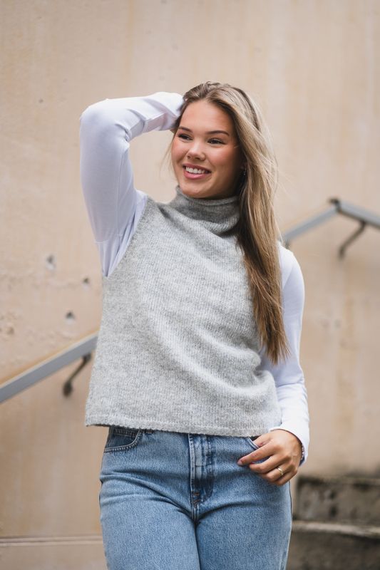 Odelia Knit Top Light Grey 