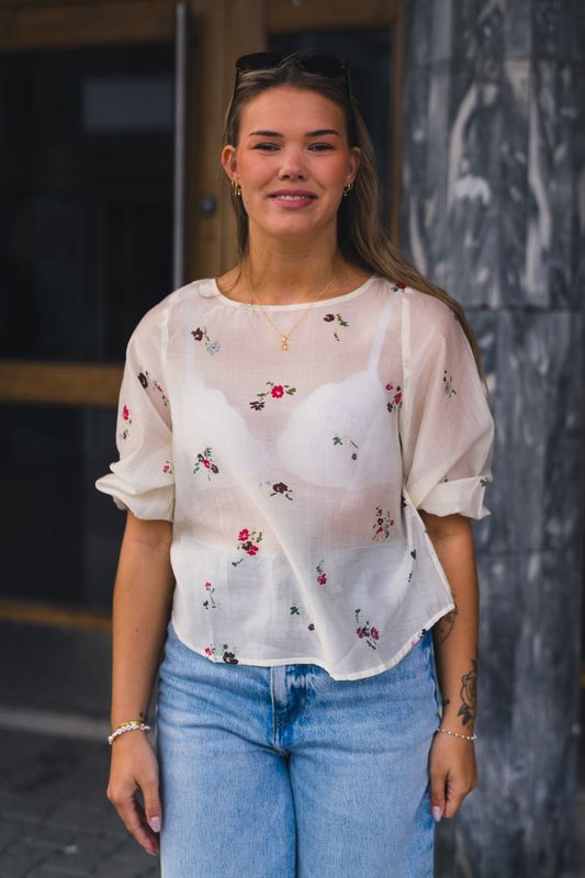 Faustina 3/4 Top AOP Sand Flower 