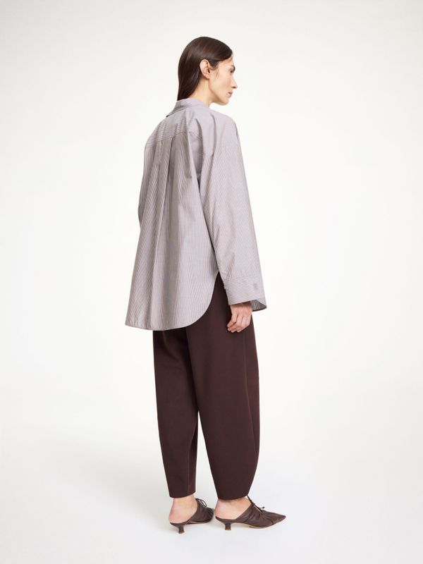 Derris Shirt Thin Brown Stripe 