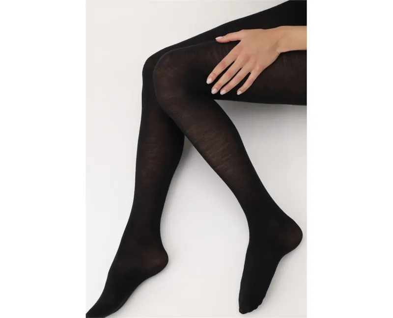 Nives Fine Wool Tights Black